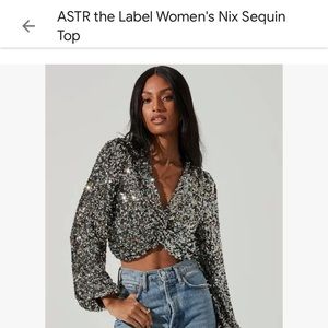 Astr the Label Sequin ✨ Crop Top in black rainbow 🖤 🌈